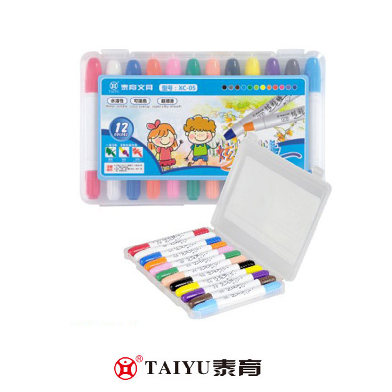 Discipuli Utere Crayon 12 Colores In Pp Box et Securus Servare et portare Crayon-XC 05
